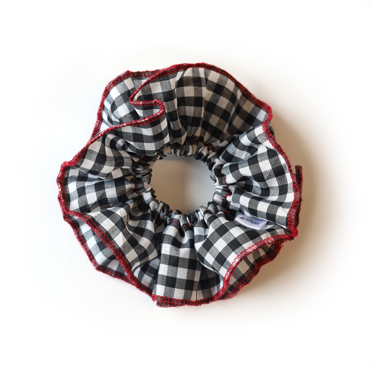 Double scrunchie with contrasting stitching