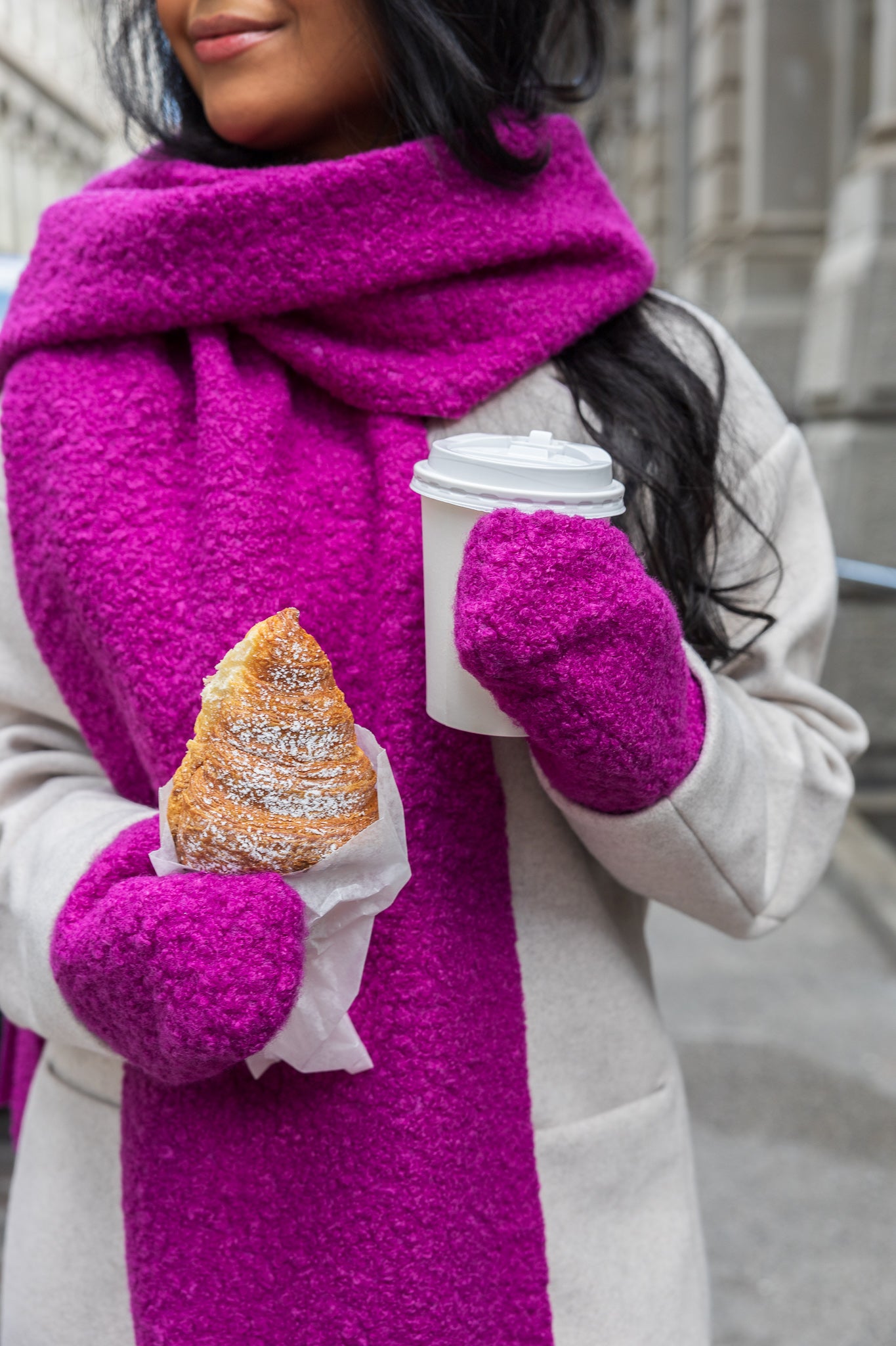 Fringed Sherpa Curled Scarf