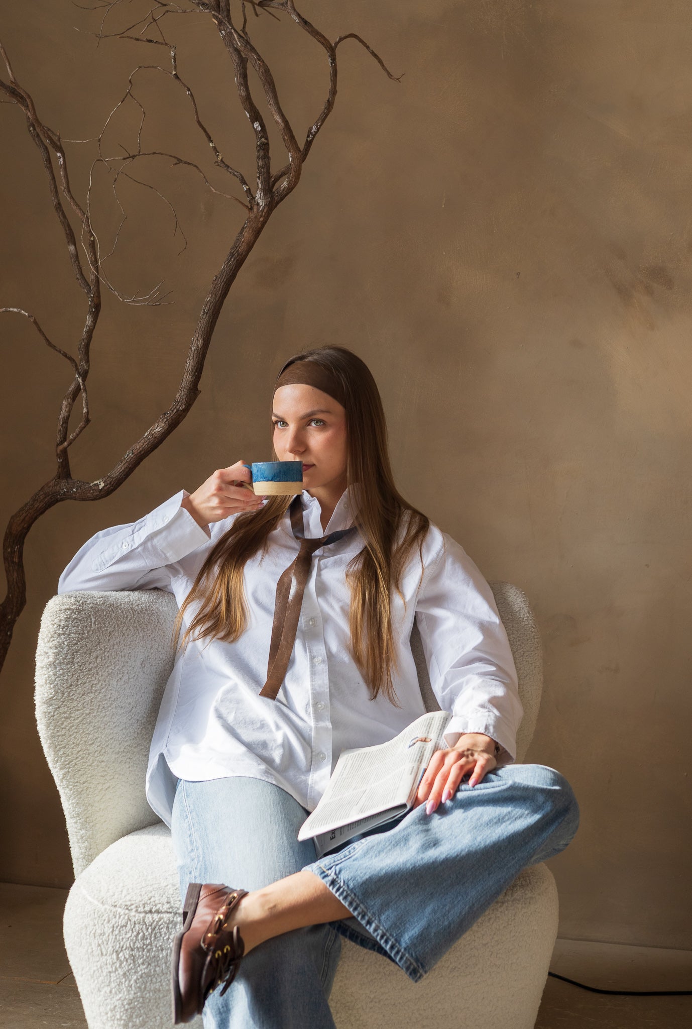 Flat vegan leather headband