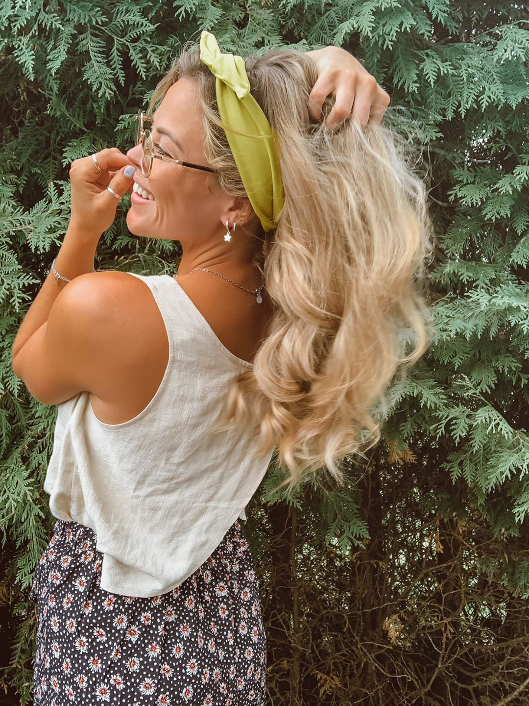 Imparfait - Bandeau à torsader vert citron