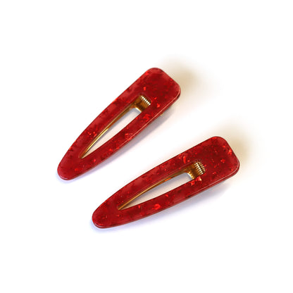 Silver effect pointed barrette (set of 2)