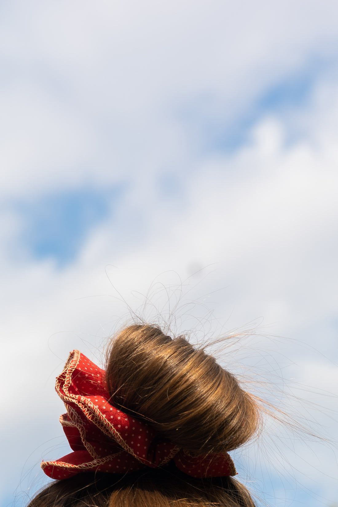 Double scrunchie with contrasting stitching