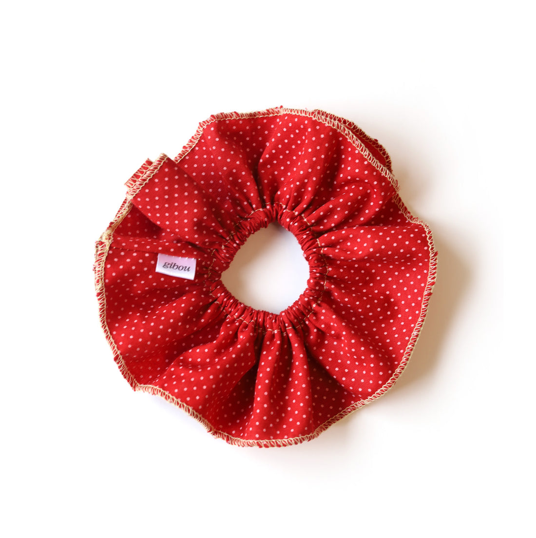 Double scrunchie with contrasting stitching