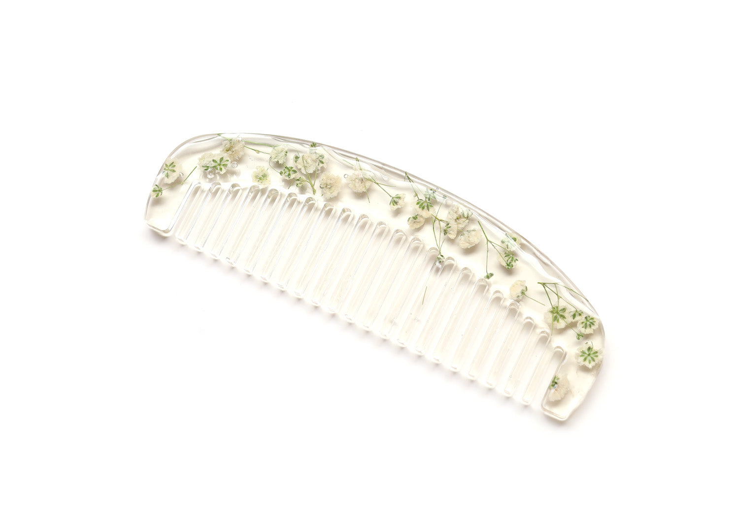 White Dried Flower Hair Comb
