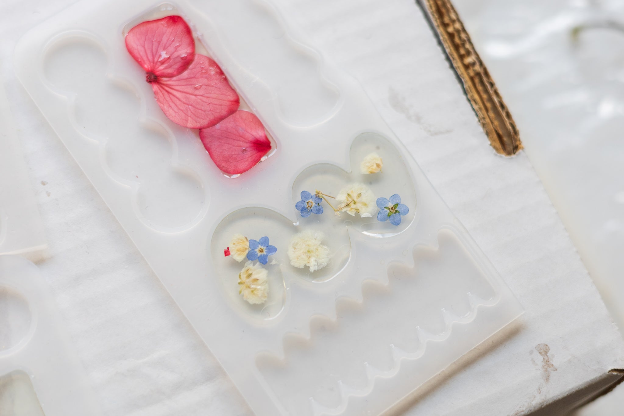 Barrette droite avec fleurs séchées