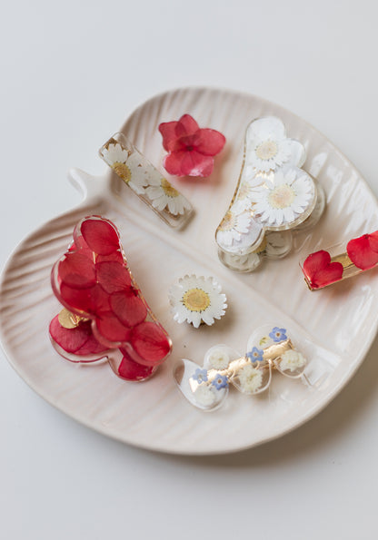 Couvre-bouton de chemise en fleur séchée