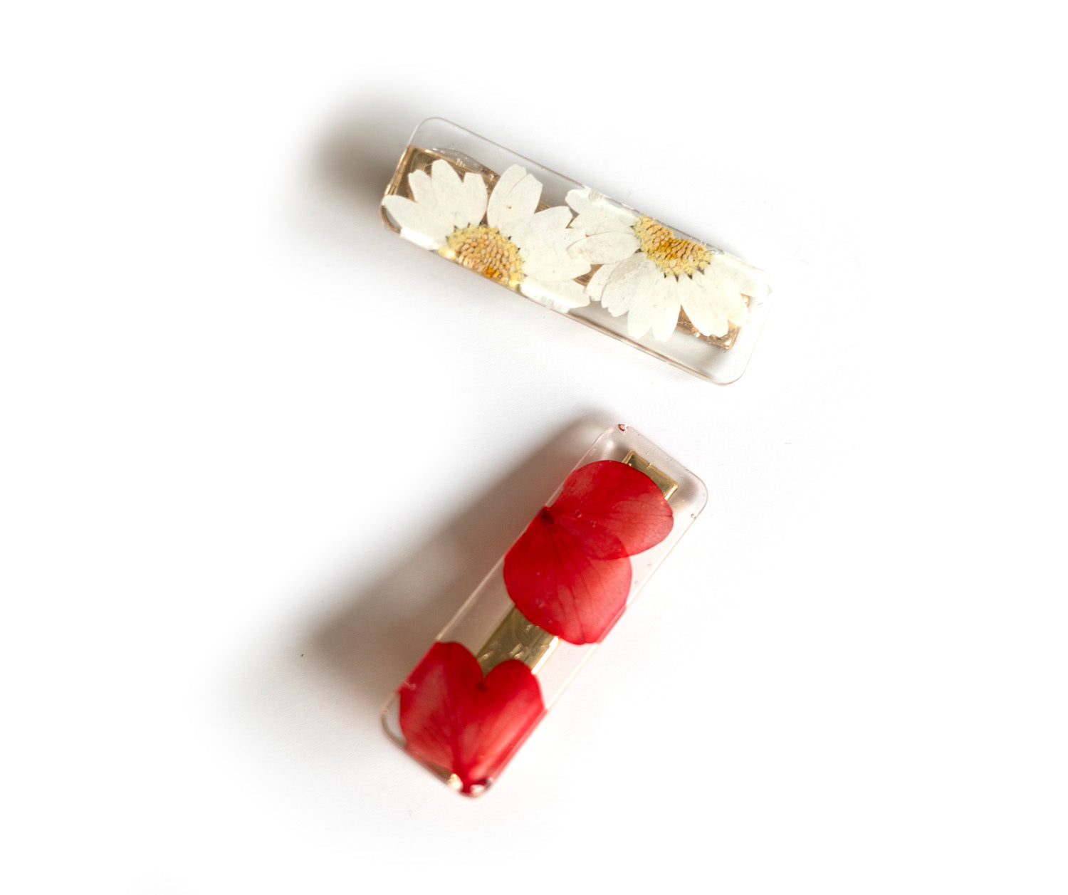 Barrette droite avec fleurs séchées