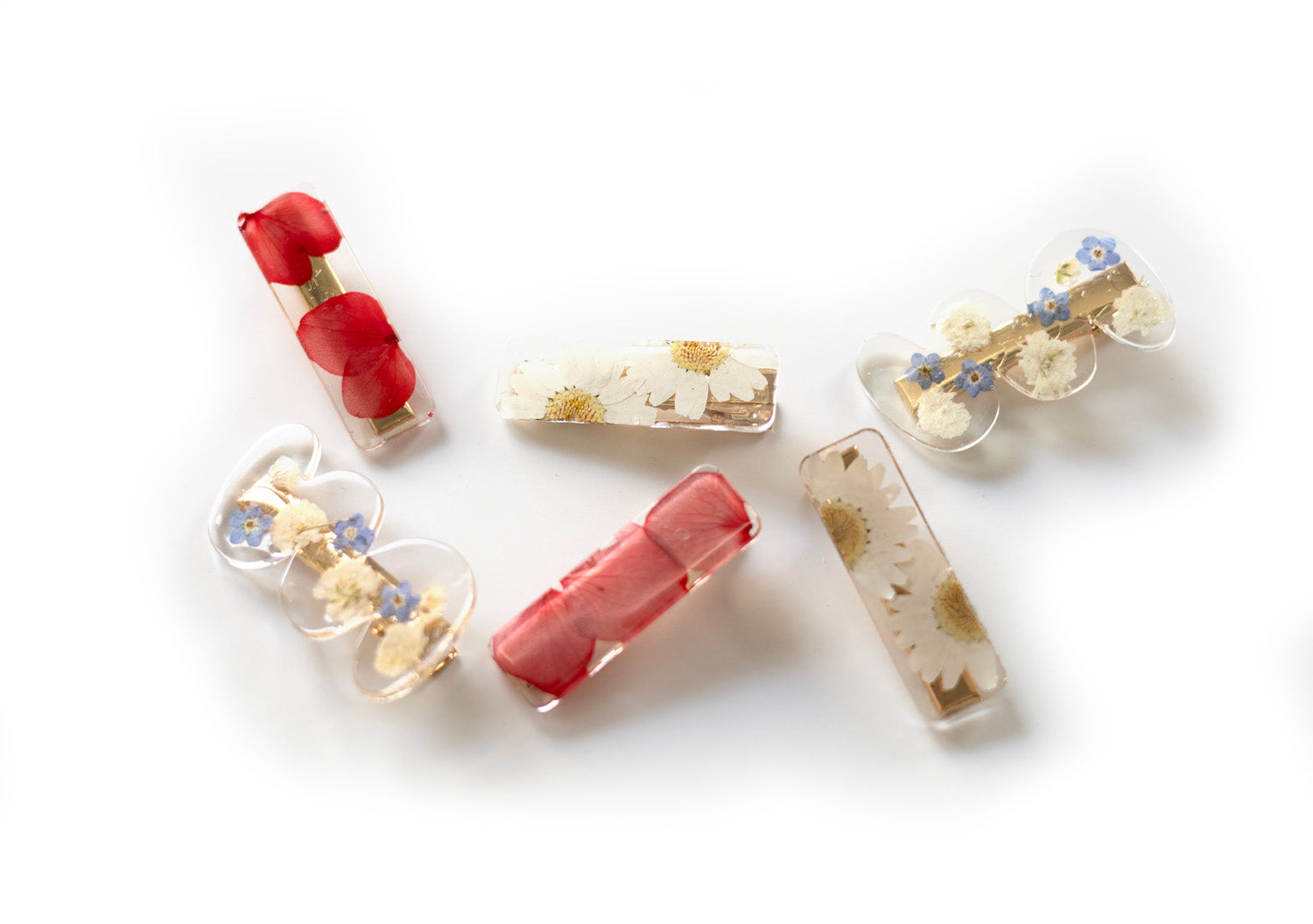 Barrette droite avec fleurs séchées
