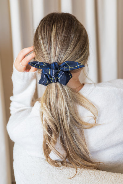 Tartan curly scrunchie