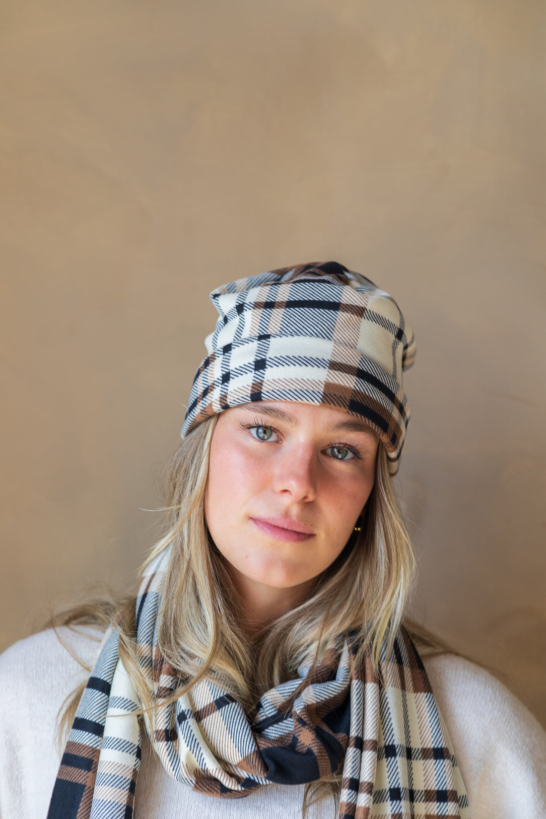 Tuque à motif tartan
