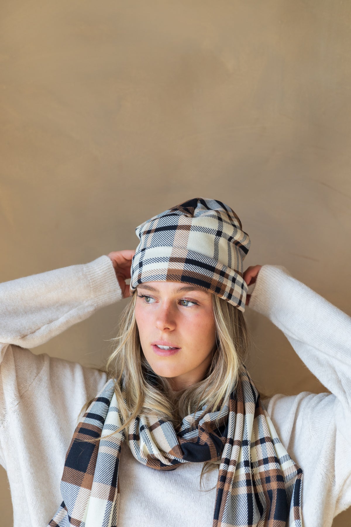 Tuque à motif tartan