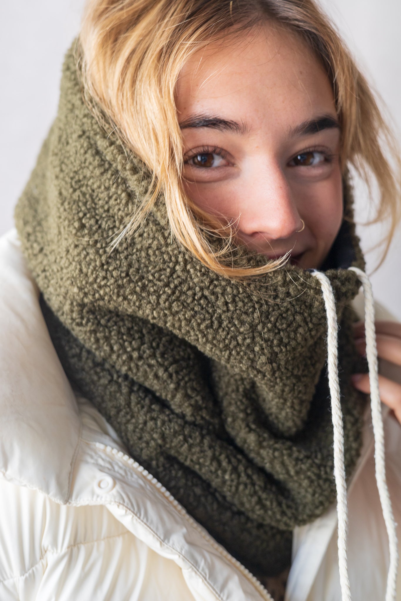Reversible Black Hooded Neckwarmer