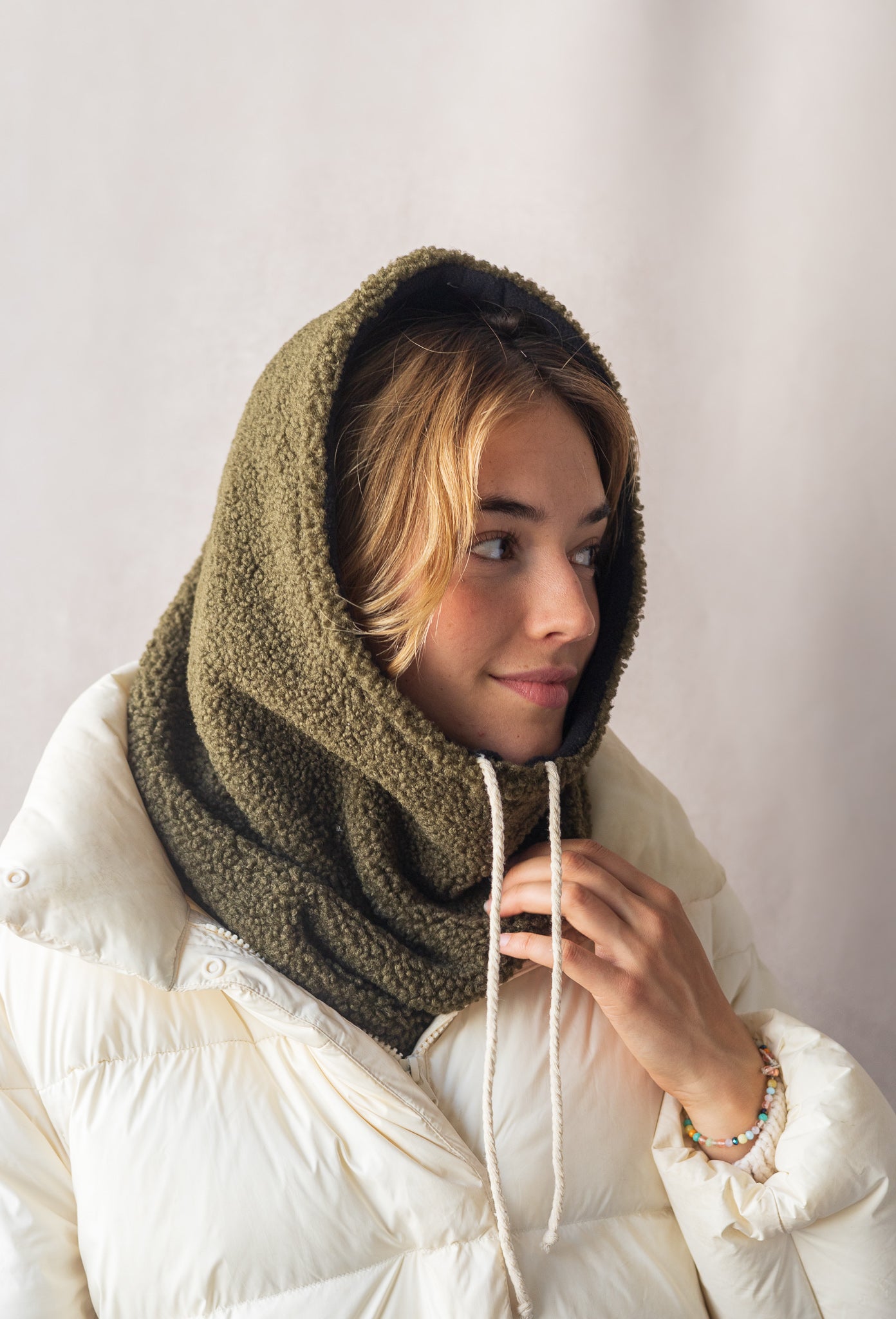 Reversible Black Hooded Neckwarmer