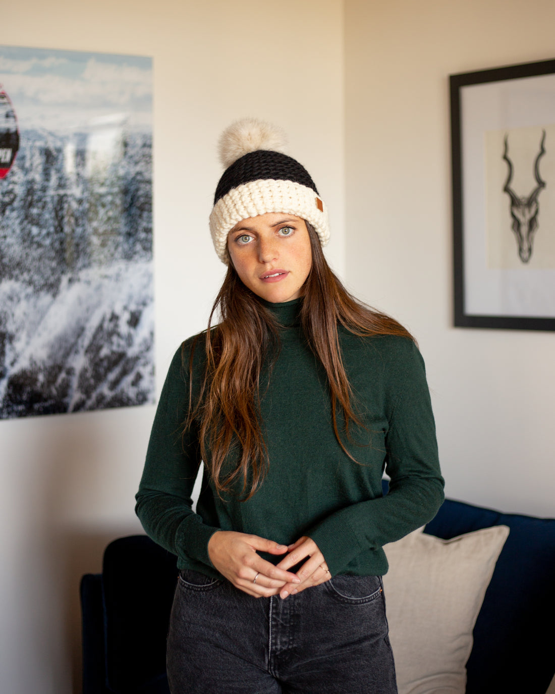 Échantillon - Tuque tricotée bicolore