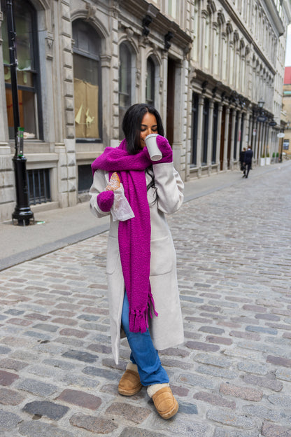 Imparfait - Foulard à franges crème