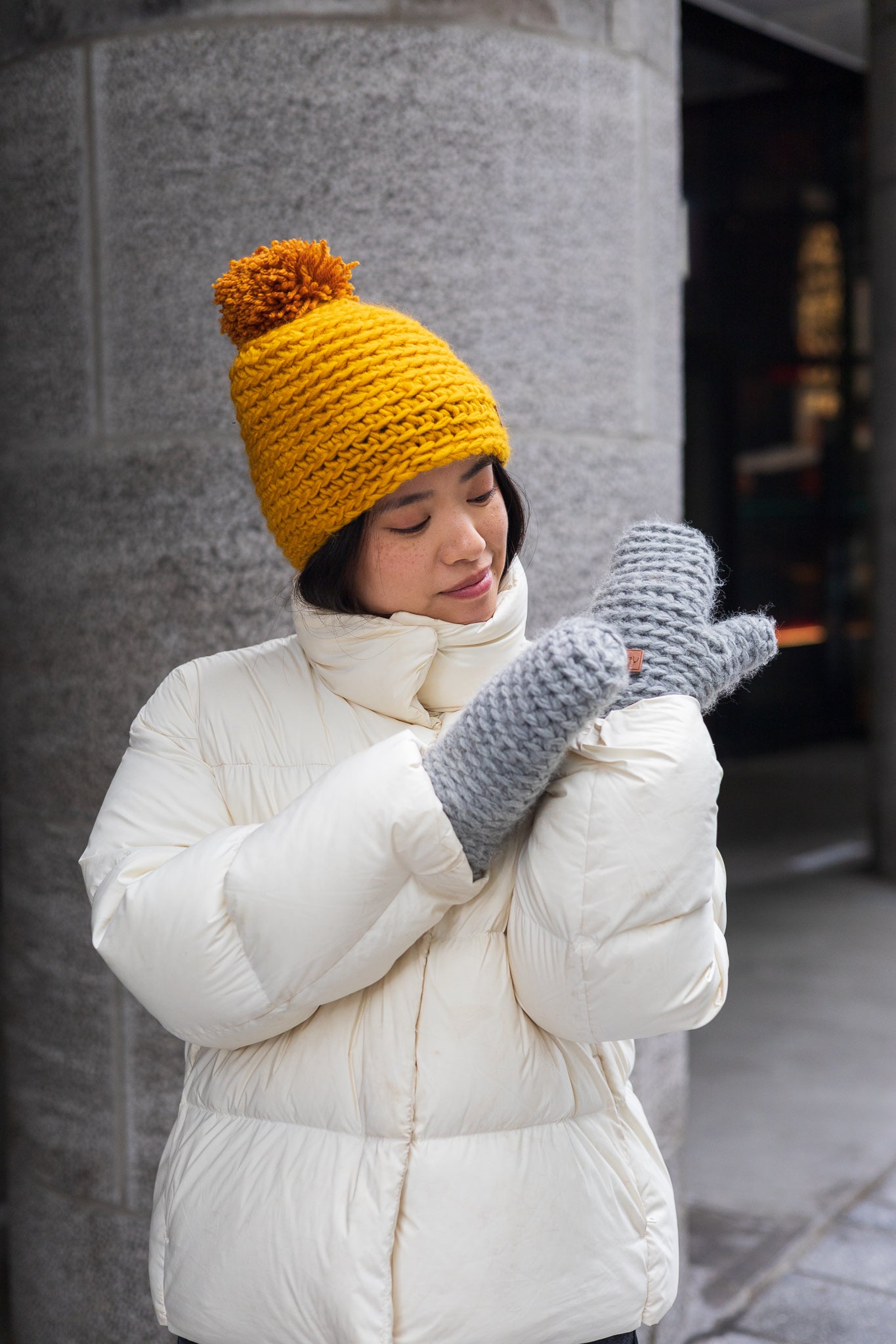 Hand Knitted Wool Mittens