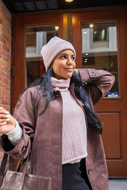 Imparfait - Col roulé écossais rose