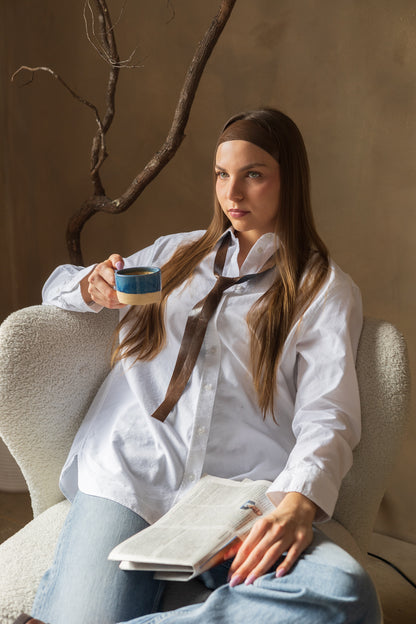 Flat vegan leather headband