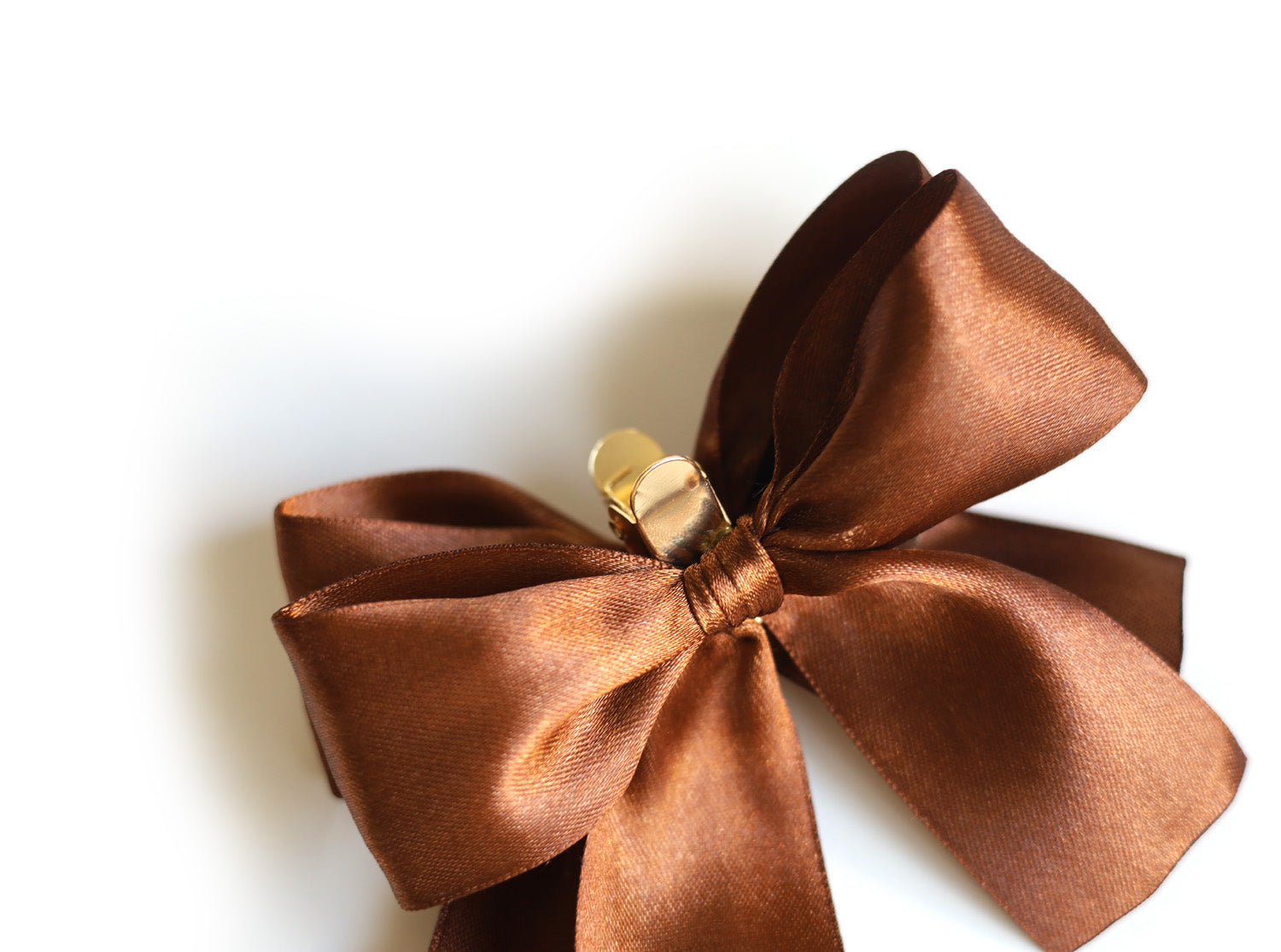 Double bow on gold clip