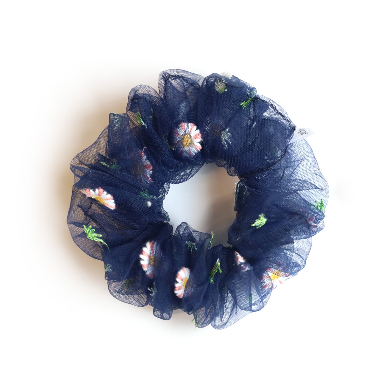 Chouchou en crinoline avec fleurs brodées