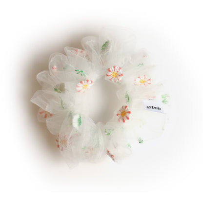 Chouchou en crinoline avec fleurs brodées