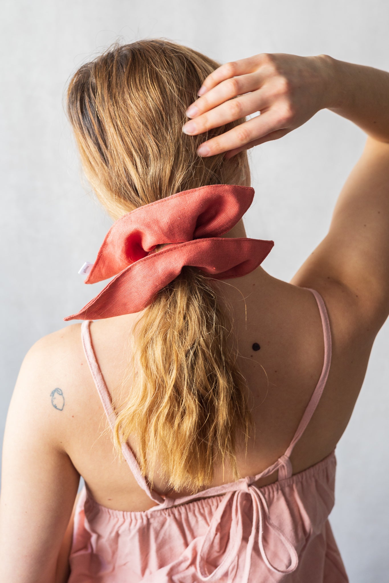 Large Square Linen Scrunchie