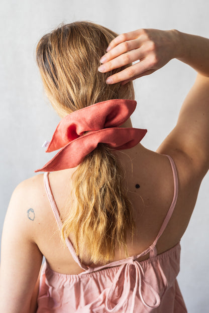 Large Square Linen Scrunchie