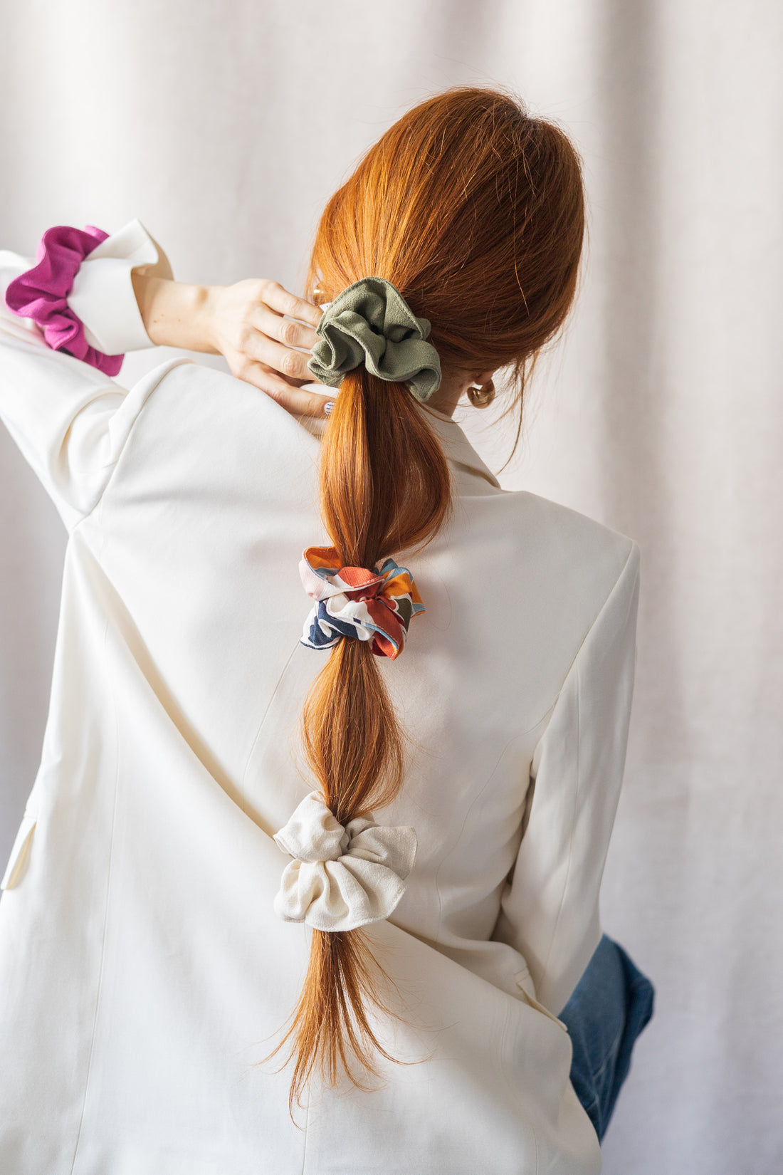 Topstitched scrunchie
