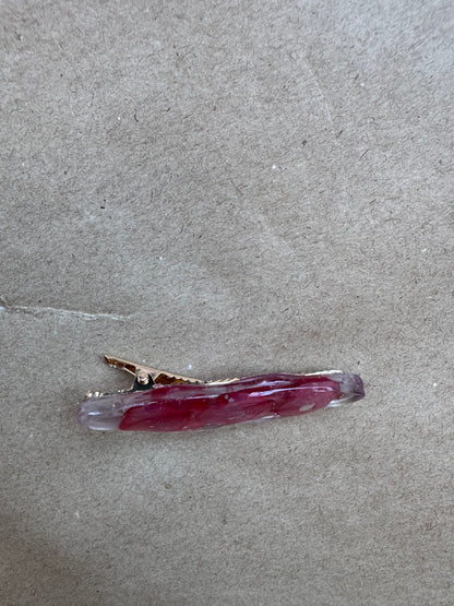 Échantillon - Barrette en résine avec fleurs séchées