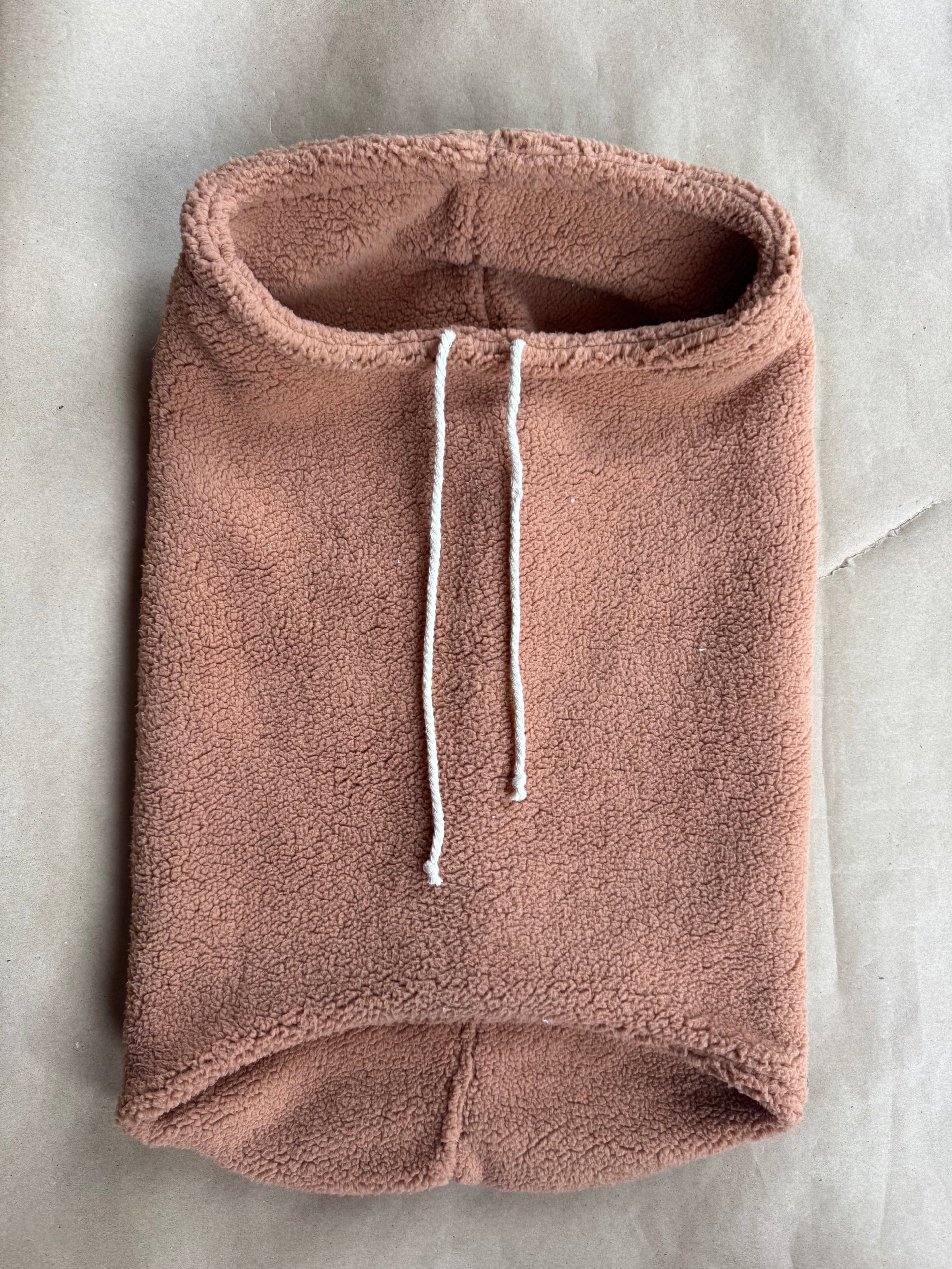 Échantillon - Col capuche ultra doux brun