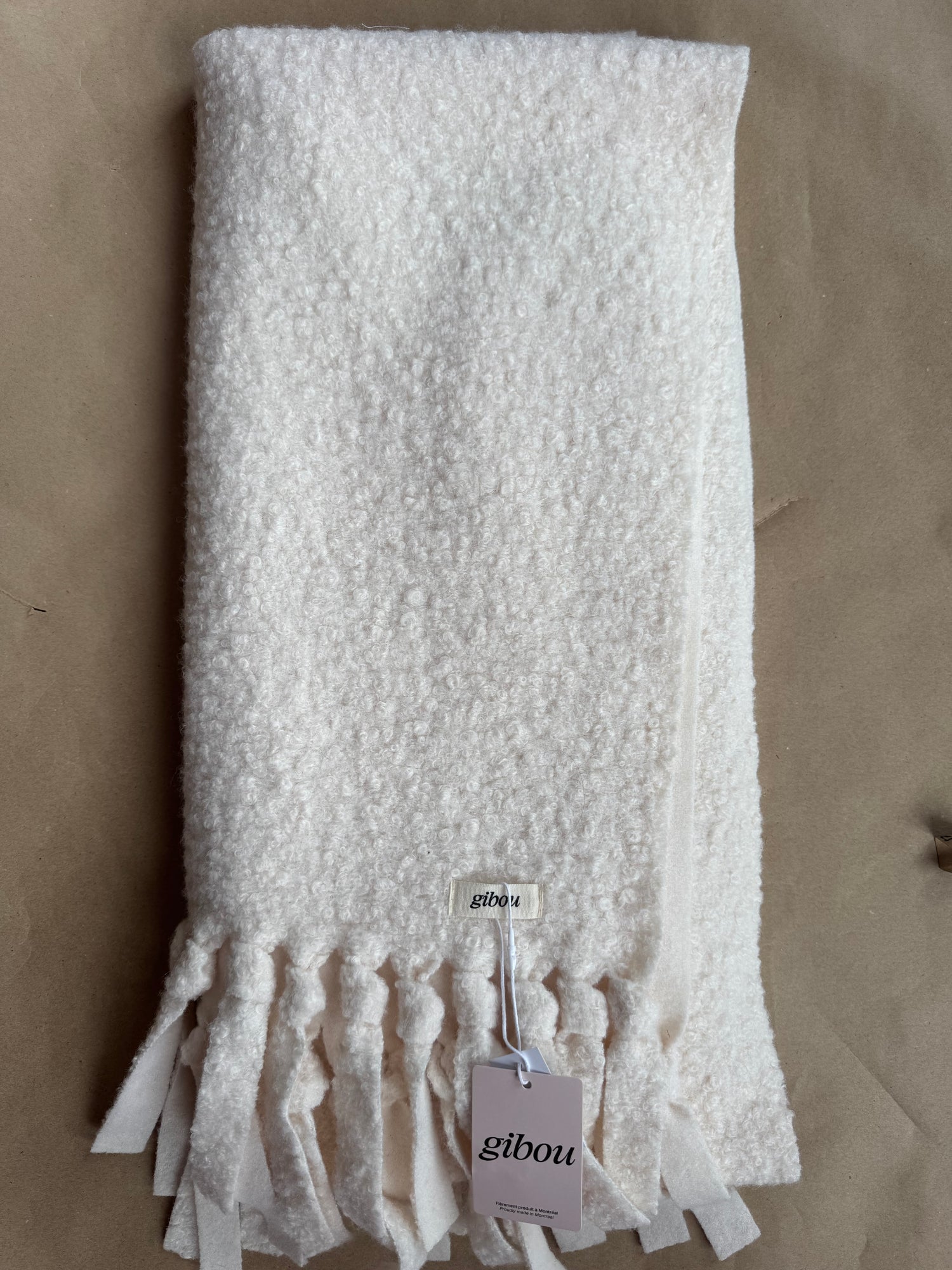 Imparfait - Foulard à franges crème