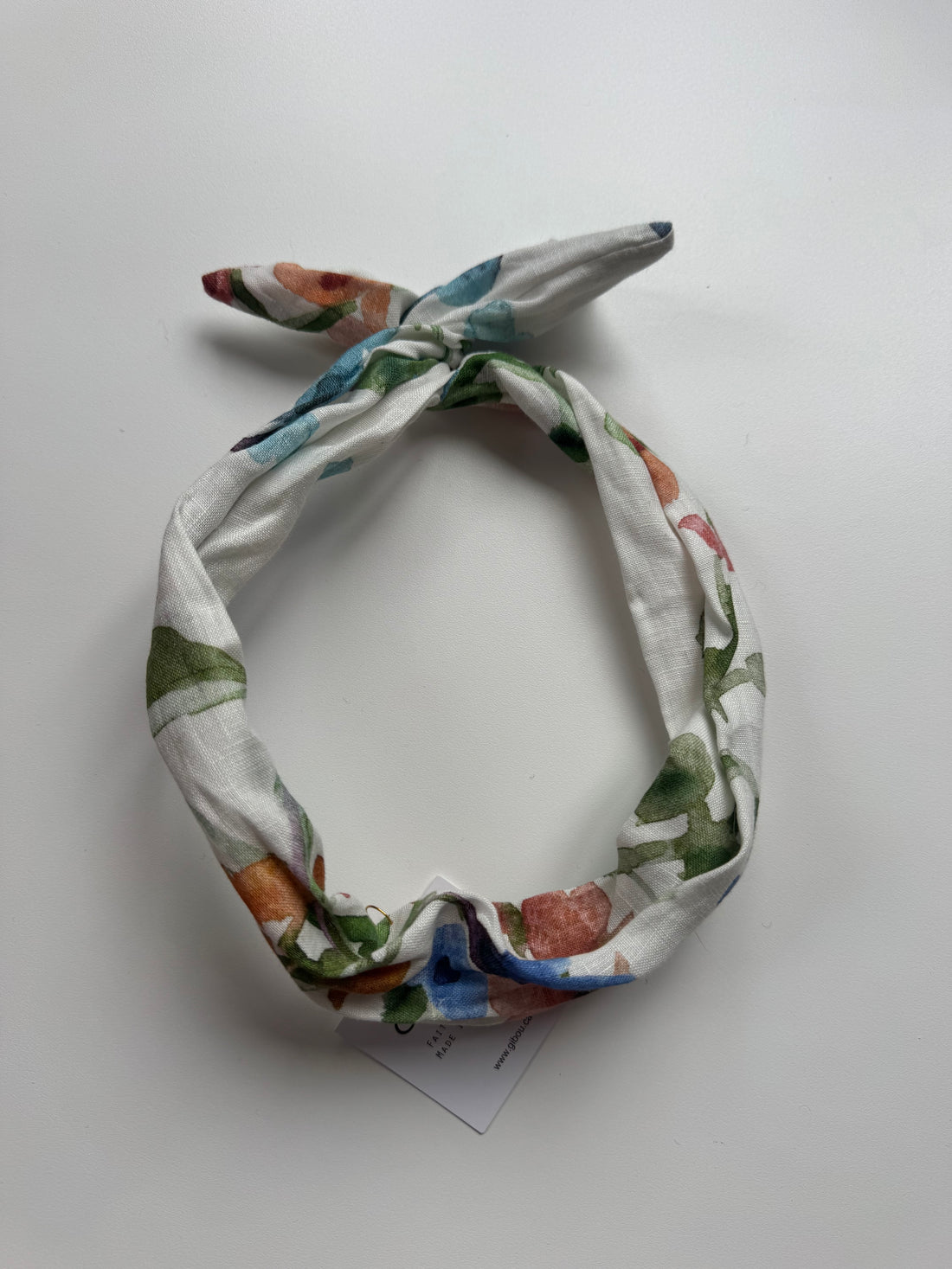 Échantillon - Bandeau à torsader floral en lin