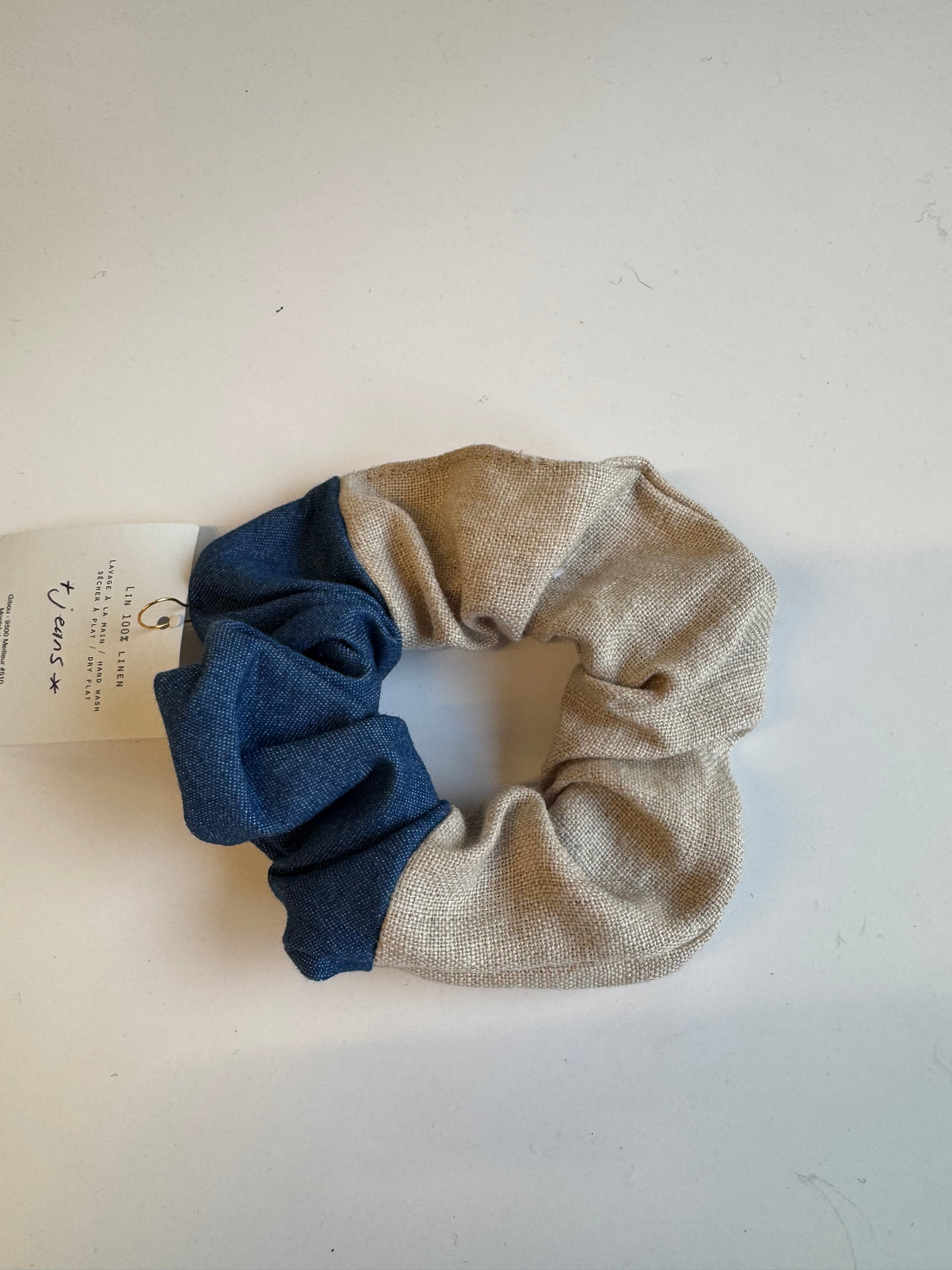 Échantillon - Chouchou en lin et denim