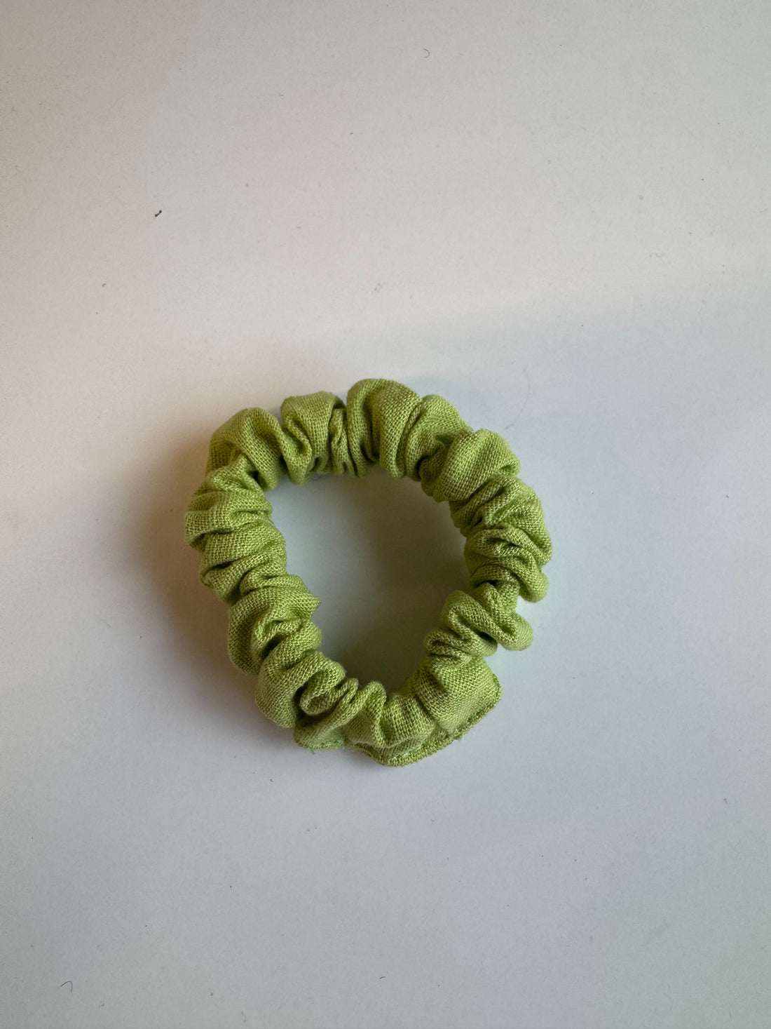 Échantillon - Mini chouchou vert en lin