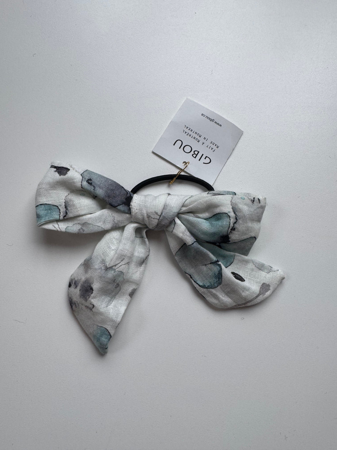 Échantillon - Boucle en lin floral bleu