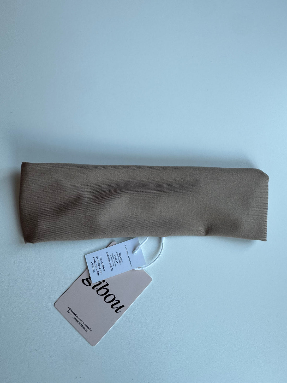échantillon - Bandeau plat Cotna taupe twisté