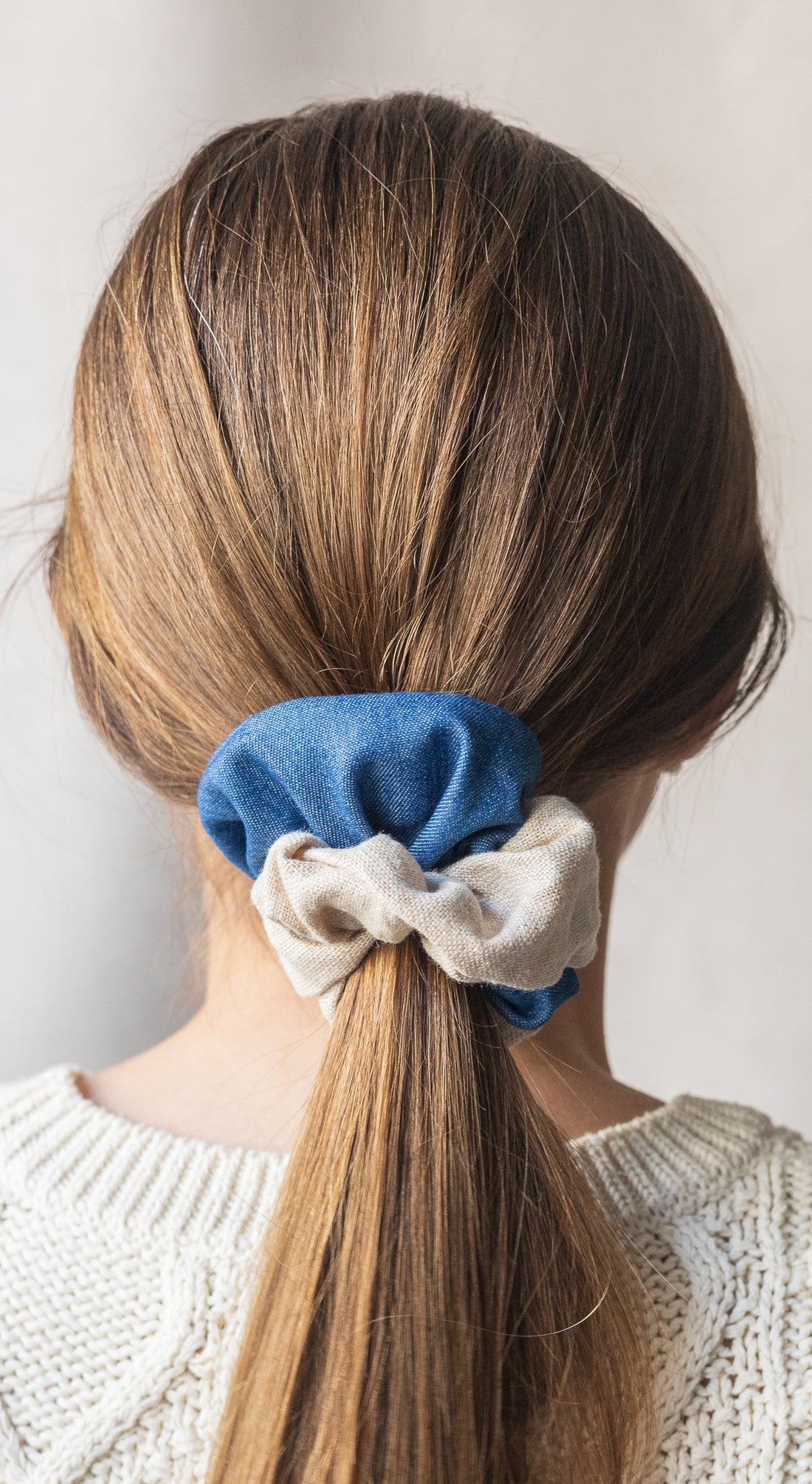 Échantillon - Chouchou en lin et denim