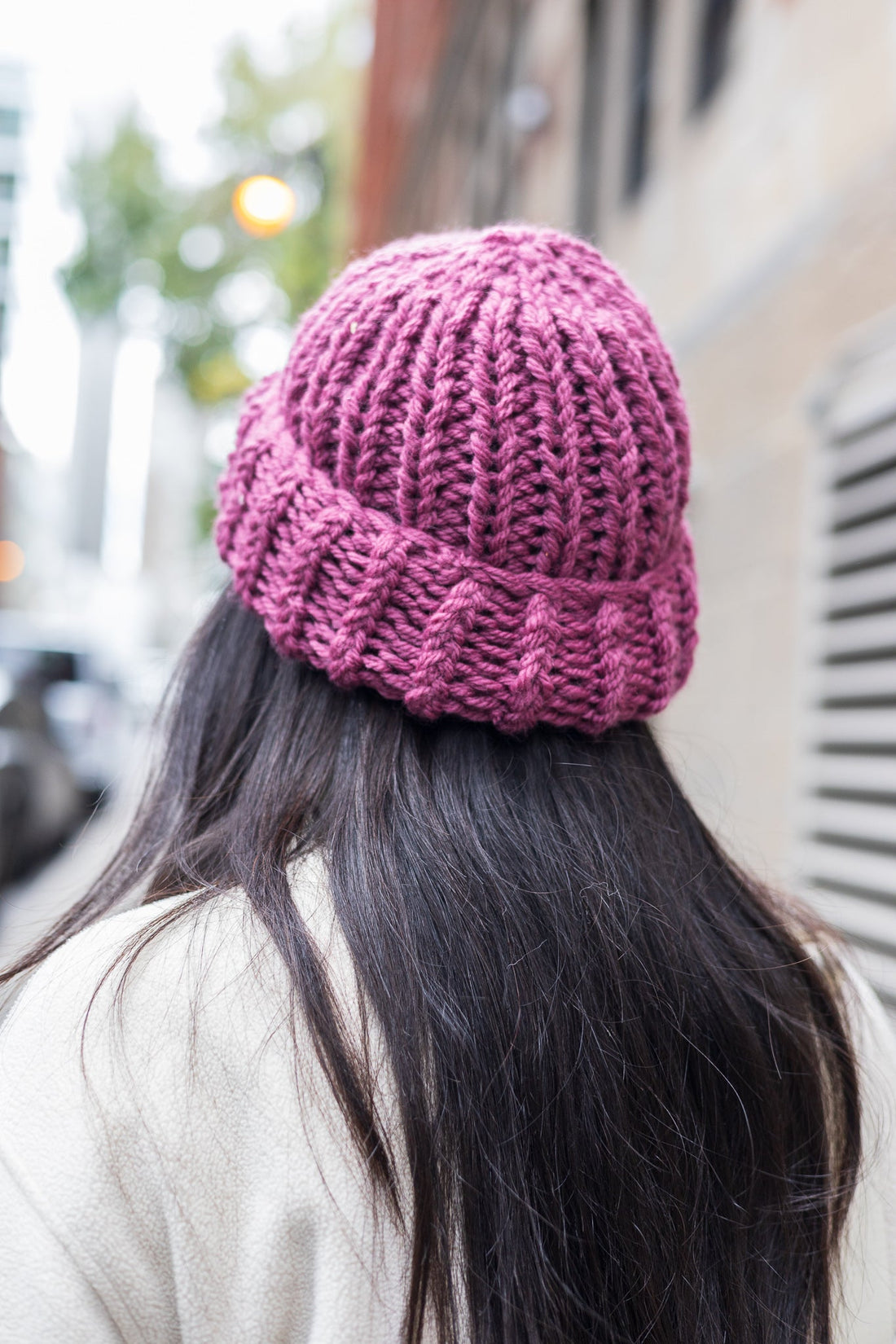 Tuque en grosses mailles tricotée à la main - gibou.ca