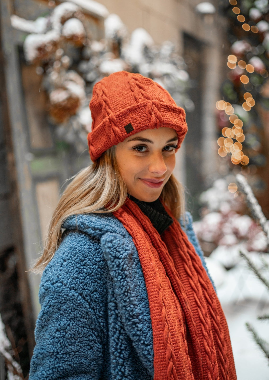 Échantillon - Tuque tressé orange